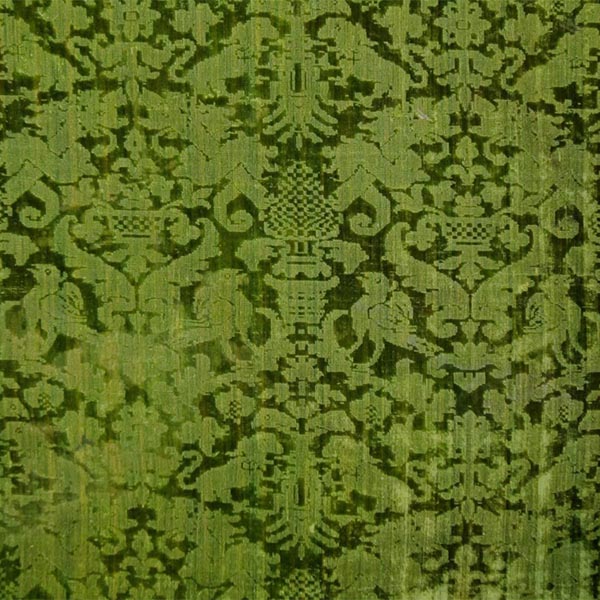 Chiseled green silk velvet